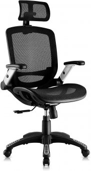 Gabrylly High Back Mesh Chair With Flip-up Arms